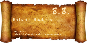 Balázsi Beatrix névjegykártya